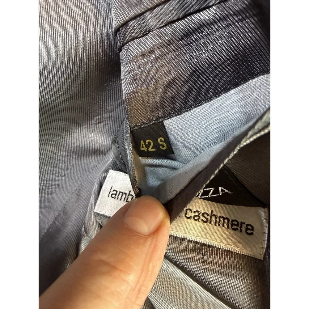 Andrew Fezza Blazer Men's Sz 42 S  Gray Lambs Wool Cashmere Suit Sport Coat